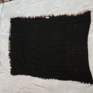 Black Blanket Knitted Scarf OS